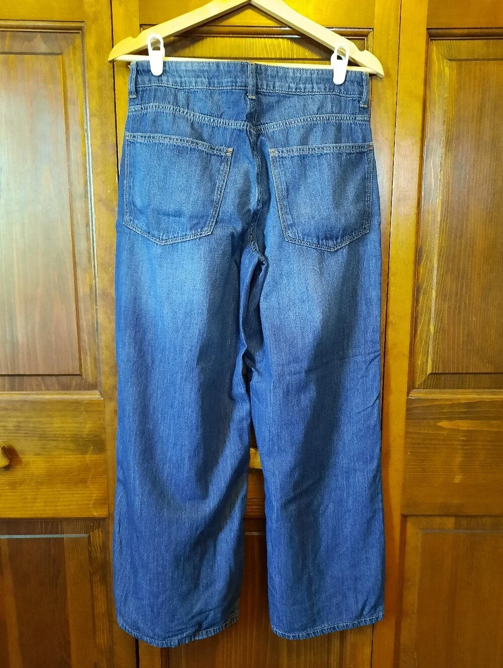 🛍 H&M Divided Cotton Blend Dark Wash Mid-rise Wide Leg Denim Jeans Size 4